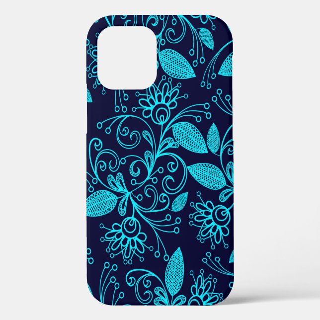 Seamless pattern of abstract blue colour on dark b Case-Mate iPhone case (Back)