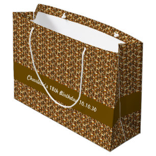 Seamless Pattern Of Autumn Leaves Large Gift Bag