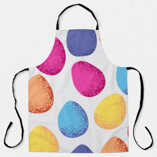 Seamless pattern of colourful Easter eggs on white Apron