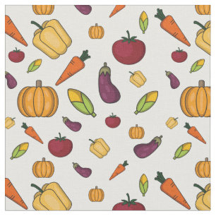 Seamless Pattern Of Colourful Vegetables Fabric