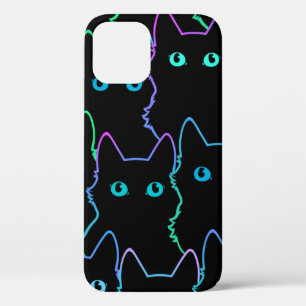 seamless pattern of cute cat silhouettespattern,se iPhone 12 case