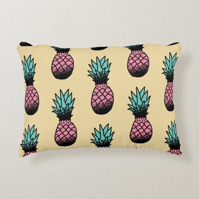 Seamless pattern of cute hand drawn pineapple decorative cushion (Front)