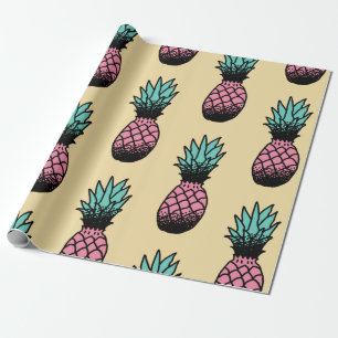 Seamless pattern of cute hand drawn pineapple wrapping paper