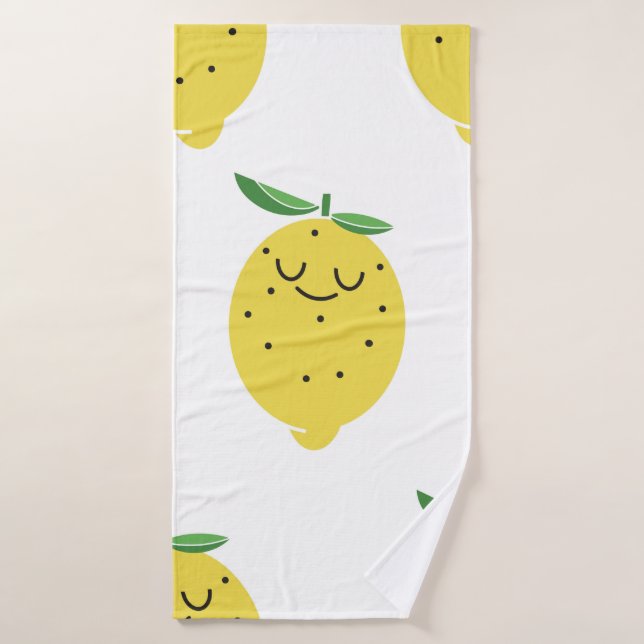 seamless pattern of Cute Lemon cartoon,  Bath Towel (Bath Towel)