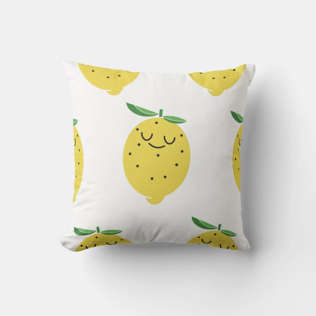 seamless pattern of Cute Lemon cartoon,  Cushion (Front)