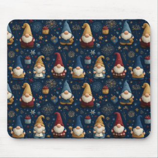 Seamless Pattern of Festive Gnomes Mouse Mat