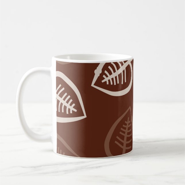 Seamless pattern of floral motif with leaves. Stri Coffee Mug (Left)