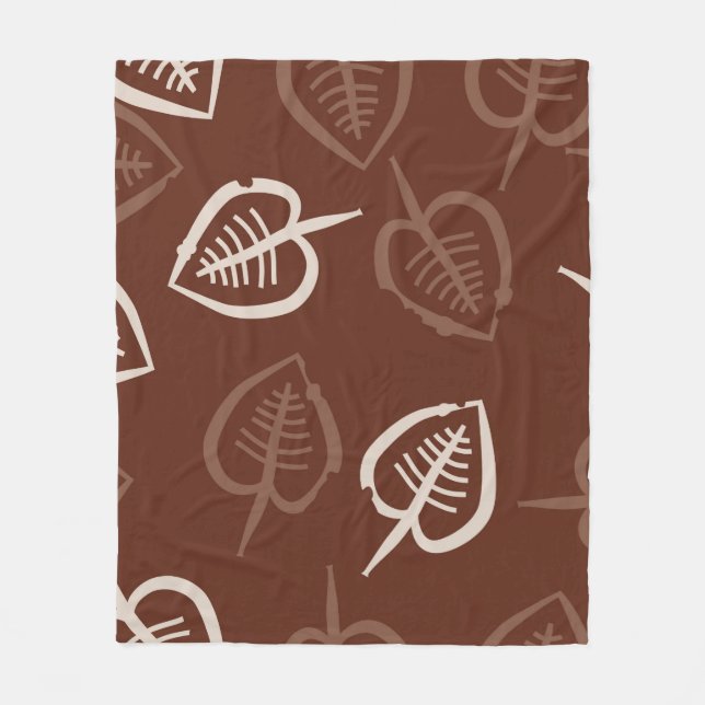 Seamless pattern of floral motif with leaves. Stri Fleece Blanket (Front)
