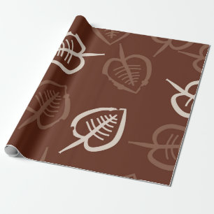 Seamless pattern of floral motif with leaves. Stri Wrapping Paper