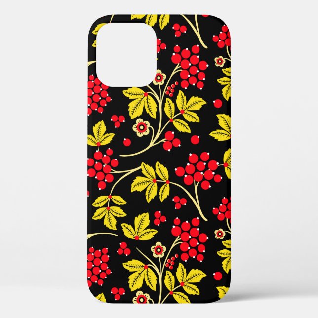  seamless pattern of flowers and berries. Russian  Case-Mate iPhone Case (Back)