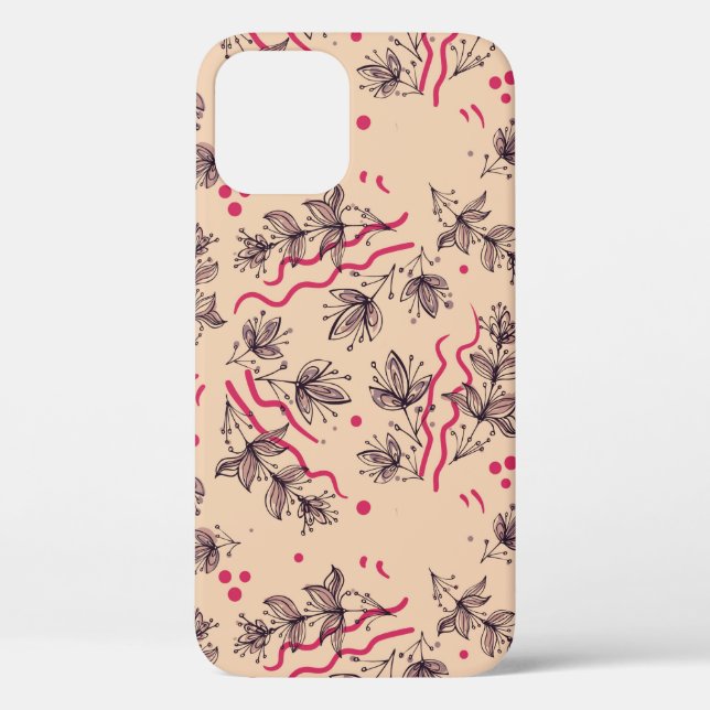Seamless pattern of flowers and leaves. Floral orn Case-Mate iPhone Case (Back)