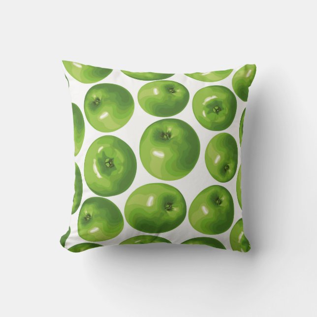 Seamless pattern of green apple cushion (Front)