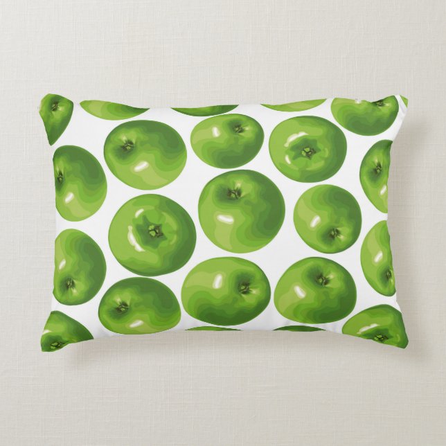 Seamless pattern of green apple decorative cushion (Front)