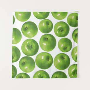 Seamless pattern of green apple tapestry