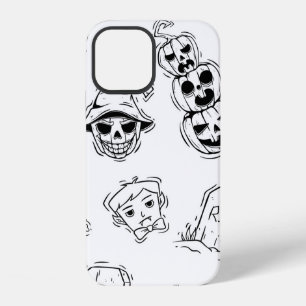 Seamless pattern of halloween icons with hand draw iPhone 12 case