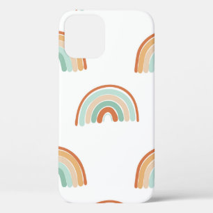 Seamless pattern of hand drawn abstract rainbow in iPhone 12 case