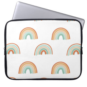 Seamless pattern of hand drawn abstract rainbow in laptop sleeve
