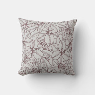 Seamless pattern of lilies flowers vintage. Hand d Cushion