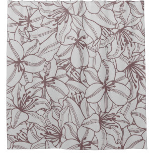 Seamless pattern of lilies flowers vintage. Hand d Shower Curtain