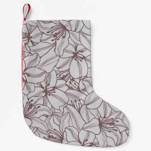 Seamless pattern of lilies flowers vintage. Hand d Small Christmas Stocking