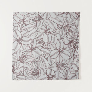 Seamless pattern of lilies flowers vintage. Hand d Tapestry