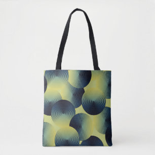 Seamless pattern of linear circles tote bag