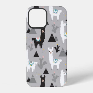 Seamless pattern of llama cactus and mountains iPhone 12 case
