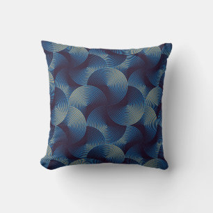 Seamless pattern of metallic linear circles cushion