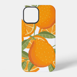 Seamless pattern of orange citrus yellow fruit who iPhone 12 case