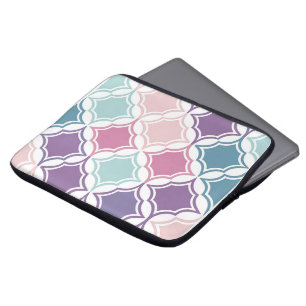 Seamless pattern of pastel colored geometric shape laptop sleeve
