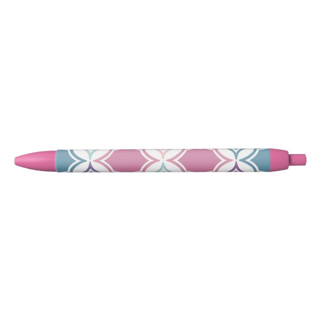 Seamless pattern of pastel coloured geometric shap black ink pen (Front)