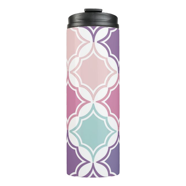 Seamless pattern of pastel coloured geometric shap thermal tumbler (Front)