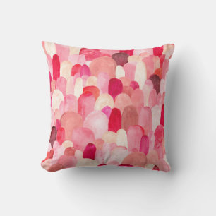 Seamless pattern of pink, red and beige spots. Wat Cushion