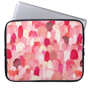 Seamless pattern of pink, red and beige spots. Wat Laptop Sleeve