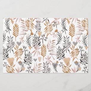 Seamless pattern of plants in boho style flyer