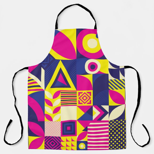 Seamless Pattern of Pop and Colourful Abstract Geo Apron (Front)