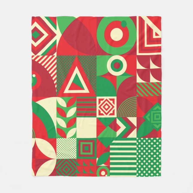 Seamless Pattern of Pop and Colourful Abstract Geo Fleece Blanket (Front)