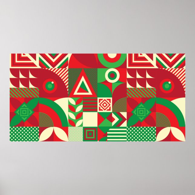 Seamless Pattern of Pop and Colourful Abstract Geo Poster (Front)