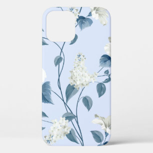 Seamless pattern of siringa and hibiscus flowers p iPhone 12 case