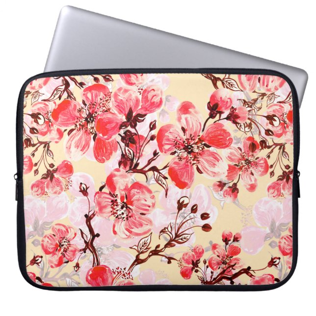 Seamless pattern of spring flowers u laptop sleeve (Front)