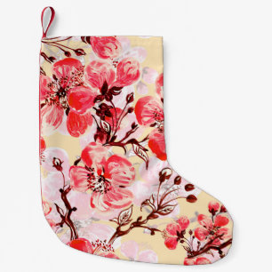 Seamless pattern of spring flowers u small christmas stocking