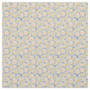 Seamless Pattern Of Summer Flowers On Grey Fabric