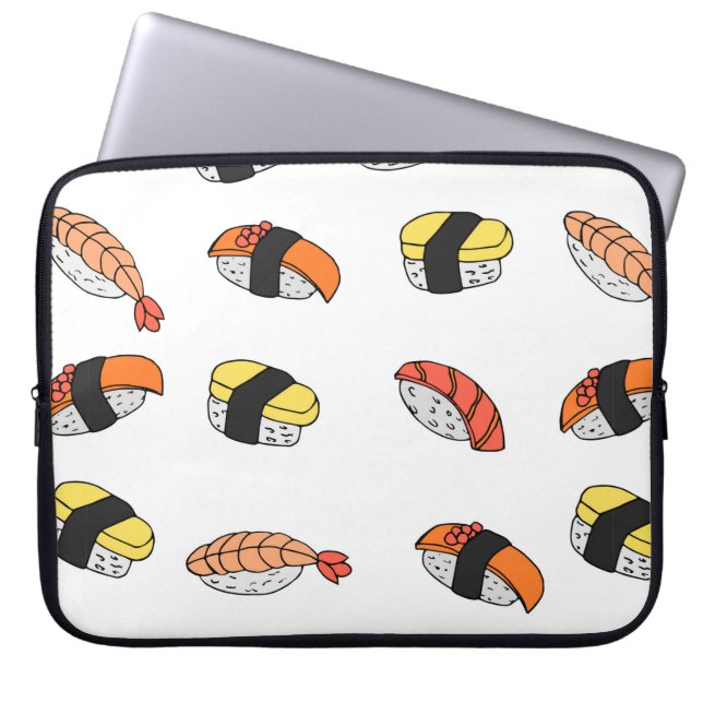 seamless pattern of Sushi Laptop Sleeve (Front)