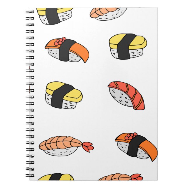 seamless pattern of Sushi Notebook (Front)