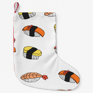 seamless pattern of Sushi Small Christmas Stocking