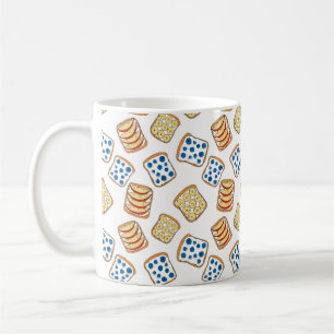 Seamless pattern of toast coffee mug