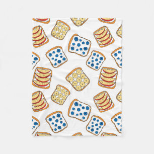 Seamless pattern of toast fleece blanket