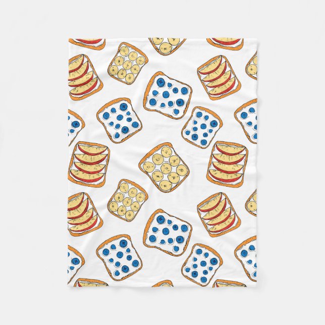 Seamless pattern of toast fleece blanket (Front)