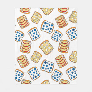 Seamless pattern of toast fleece blanket