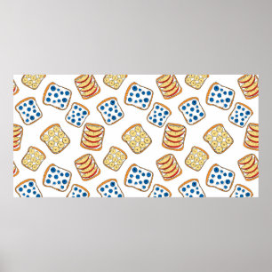 Seamless pattern of toast poster